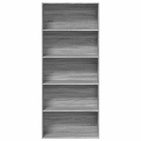 vidaXL Book Cabinet Grey Sonoma 80x30x189 cm Engineered Wood