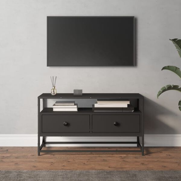 vidaXL TV Cabinet Black 80x35x45 cm Engineered Wood