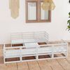 vidaXL 8 Piece Garden Lounge Set White Solid Pinewood