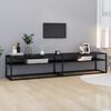 vidaXL TV Cabinet Black Marble 200x40x40.5 cm Tempered Glass