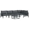 vidaXL Garden Sofa Set 6 pcs Black Steel