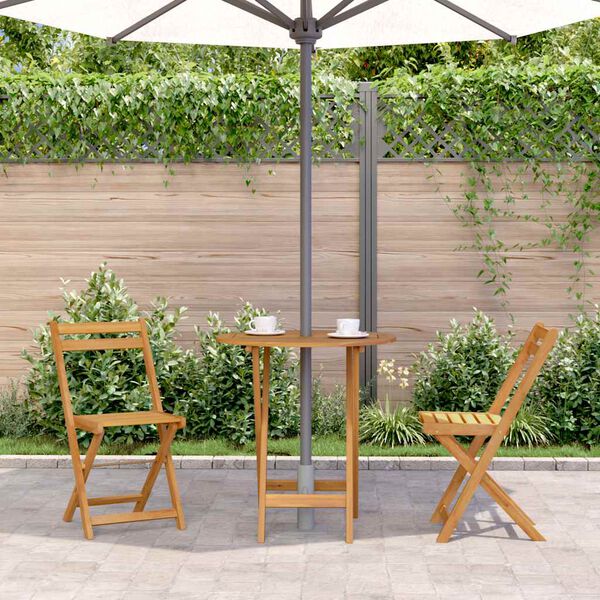 vidaXL Folding Garden Table 70 cm Solid Acacia Wood