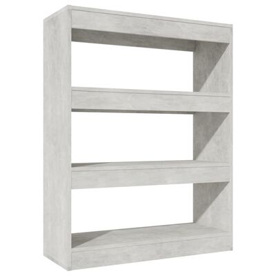 vidaXL Book Cabinet/Room Divider Concrete Grey 80x30x103 cm Engineered wood