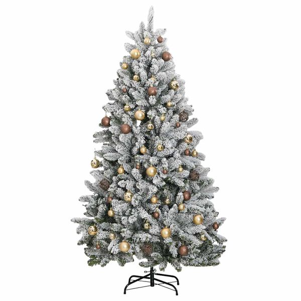 vidaXL Artificial Hinged Christmas Tree 300 LEDs & Ball Set 180 cm