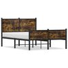 vidaXL Metal Bed Frame without Mattress Smoked Oak 120x200 cm