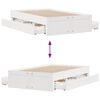vidaXL Bed Frame without Mattress with Drawers White 135x190 cm Double Solid Wood Pine