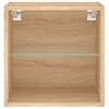 vidaXL Bedside Cabinets with LED Lights Wall-mounted 2 pcs Sonoma Oak