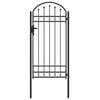 vidaXL Fence Gate Assen with Arched Top Steel 102x200 cm Black