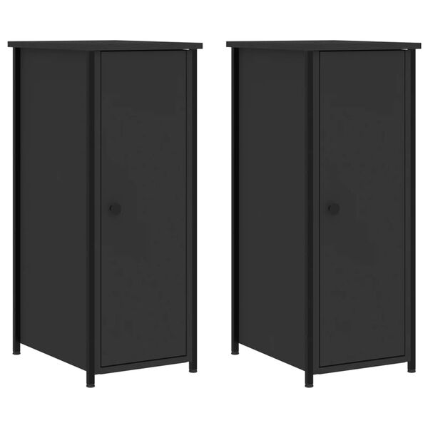 vidaXL Bedside Cabinets 2 pcs Black 32x42x80 cm Engineered Wood