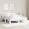 vidaXL Bed Frame with Headboard White 200 x 200 cm Solid Pine Wood