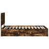 vidaXL Bed Frame with Drawer Smoked Oak 75 x 190 cm Engineer Wood