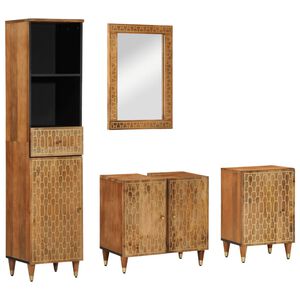 vidaXL 4 Piece Bathroom Furniture Set Solid Wood Mango