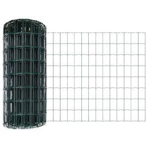 vidaXL Welded Wire Fence 10 x 0.4 m (W x H) PVC-Coated Steel Green