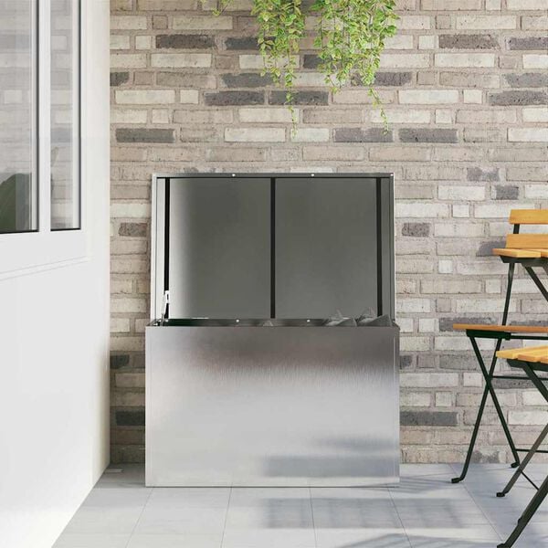 vidaXL Outdoor Storage Box Silver 80 x 50.5 x 50 cm Steel