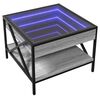 vidaXL Coffee Table with Infinity LED Grey Sonoma 50x50x38 cm
