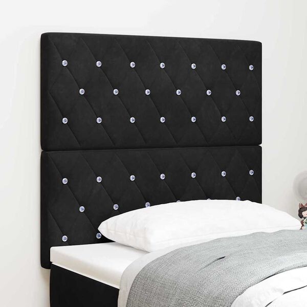 vidaXL LED Headboard with LED Strip Lights Black 100 cm Polyester