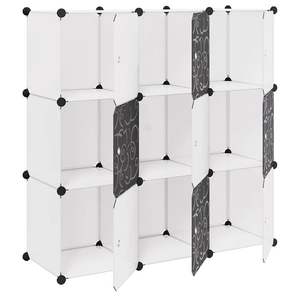 vidaXL Storage Cube Organiser with 9 Compartments Black and White