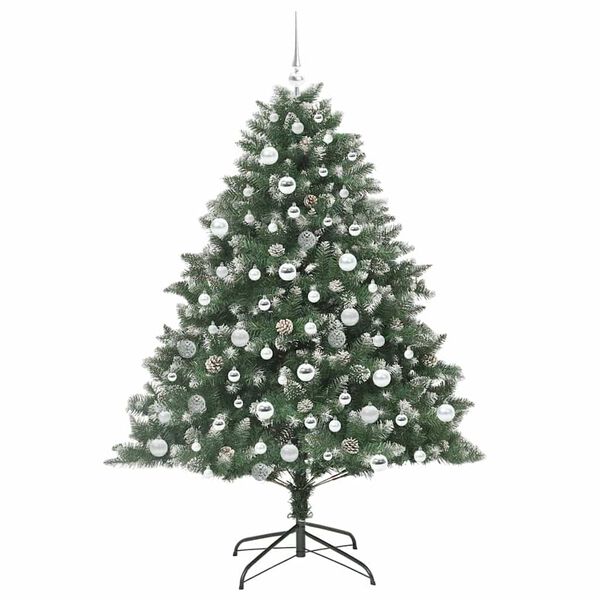 vidaXL Artificial Christmas Tree with 300 LEDs with Stand Green 180 cm