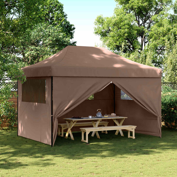 vidaXL Party Tent Folding Brown 279 x 410 x 315 cm Oxford Fabric
