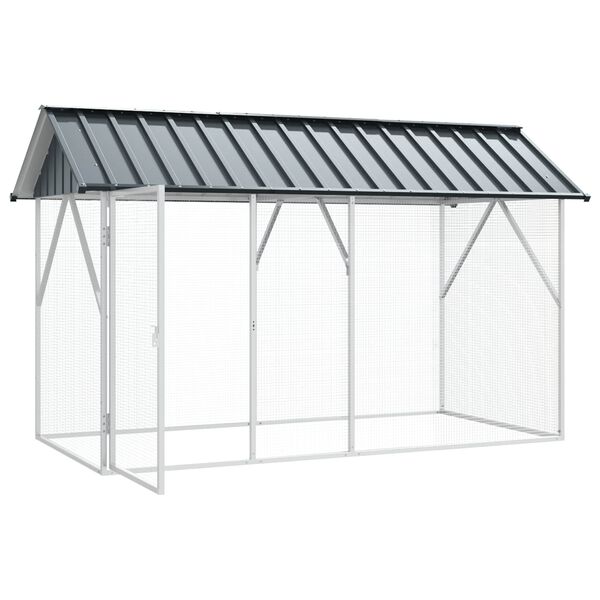vidaXL Bird Cage Anthracite 227 x 112 x 141 cm Galvanised Steel