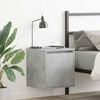 vidaXL Wall-Mounted Bedside Cabinet Concrete Grey 38x34x40 cm