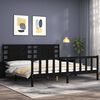 vidaXL Bed Frame without Mattress Black 200x200 cm Solid Wood Pine