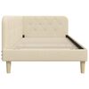 vidaXL Corner Bed Frame with Headboard Cream 100 x 200 cm Fabric