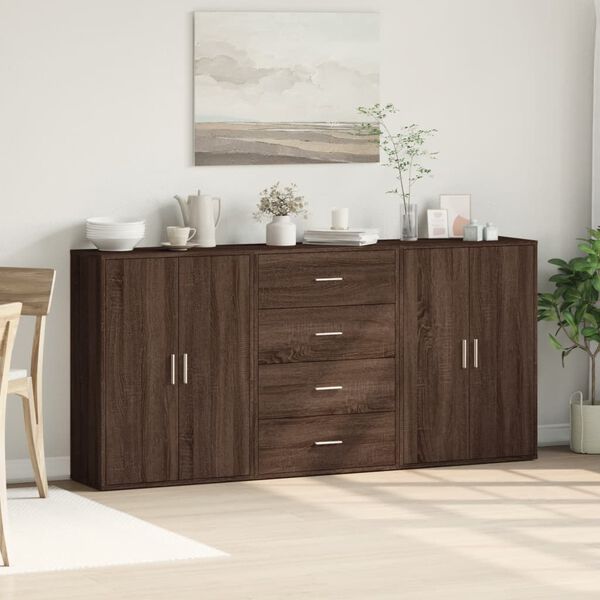 vidaXL Sideboards 3 pcs Brown Oak 60x31x84 cm Engineered Wood