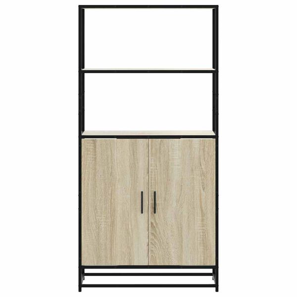 vidaXL Highboard Sonoma Oak 68x35x139 cm Engineered Wood and Metal