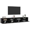 vidaXL TV Wall Cabinets 2 pcs Black 100x30x30 cm Engineered Wood