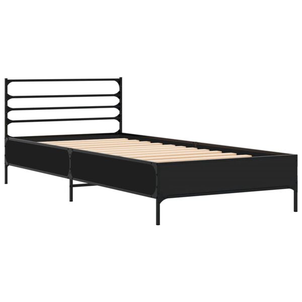 vidaXL Bed Frame without Mattress Black 90x190 cm Single