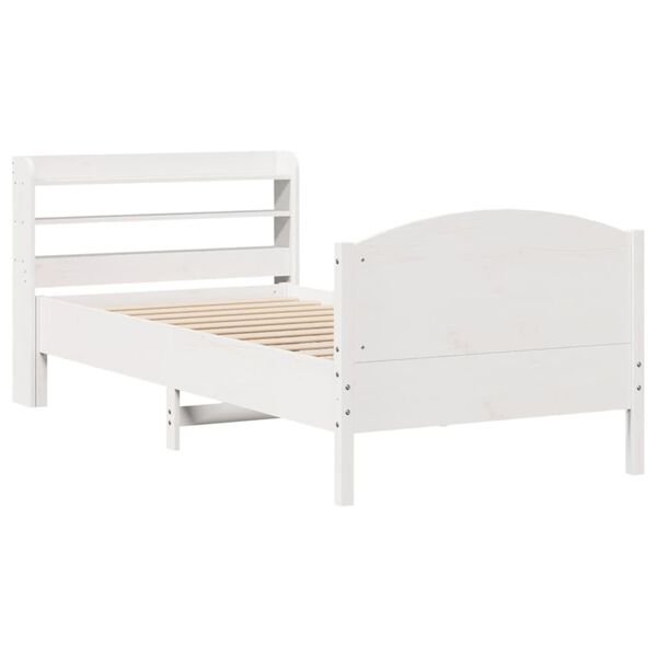vidaXL Bed Frame without Mattress White 100x200 cm Solid Wood Pine
