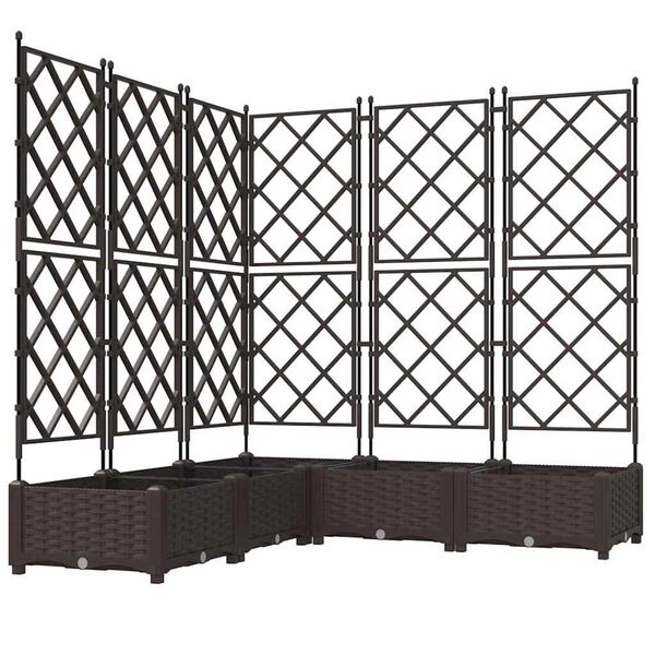 vidaXL Garden Planter 5 pcs Brown 120 x 120 x 125.5 cm Steel