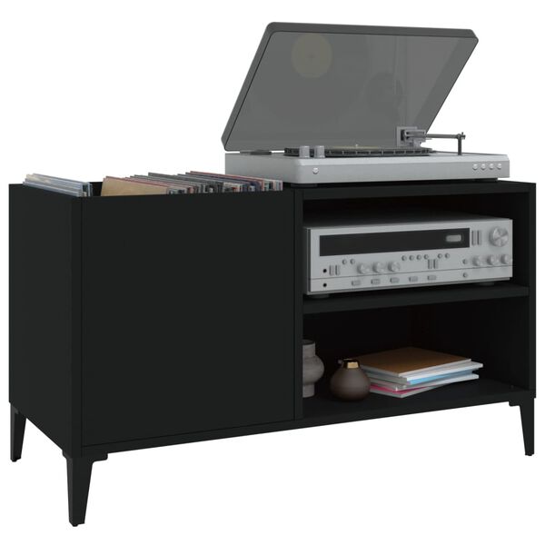 vidaXL Record Cabinet Black 84.5x38x48 cm Engineered Wood