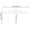vidaXL Garden Parasol White and Black 395 x 395 x 245 cm