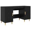 vidaXL Desk Black Oak Engineered Wood 140 x 50 x 75 cm