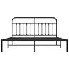 vidaXL Metal Bed Frame without Mattress with Headboard Black 183x213cm