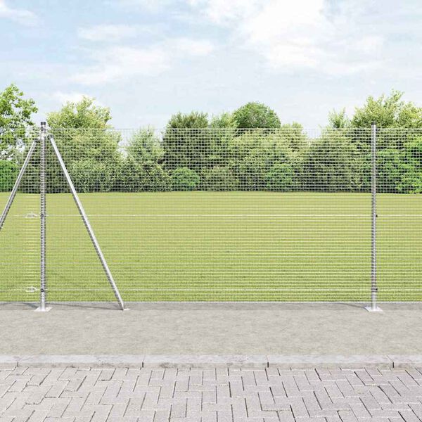 vidaXL Fence Post Silver 50 x 1.2 m (19 x 19 mm mesh) Steel
