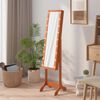 vidaXL Free-Standing Mirror with LED 34x37x146 cm