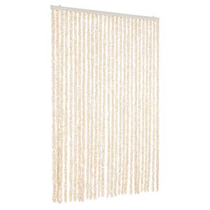 vidaXL Fly Curtain Beige and White 118x220 cm Chenille