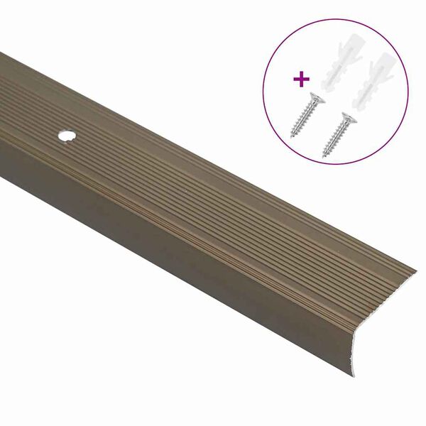 vidaXL Stair Nosings 30 pcs Brown 67 x 3 x 2 cm Aluminium