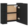 vidaXL Mirror Cabinet with LED Black 70x16.5x60 cm