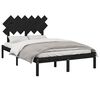 vidaXL Bed Frame without Mattress Black 135x190 cm Double Solid Wood