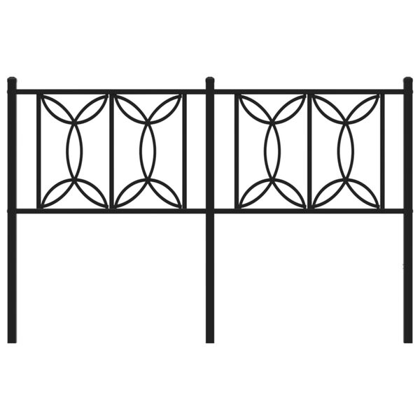 vidaXL Metal Headboard Black 135 cm