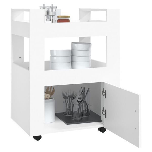 vidaXL Kitchen Trolley White 60x45x80 cm Engineered Wood
