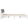 vidaXL Bed frame White and light grey 135 x 190 cm Solid pine wood