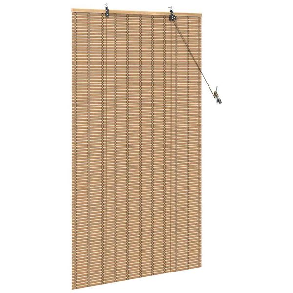 vidaXL Roller Blind with Curtains Manual Nature 80 x 220 cm Bamboo