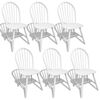 vidaXL Chair | Set of 6 | White | Solid Rubber Wood | Standard | Durable | Chair