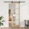 vidaXL Sliding Door ORKDAL Natural and Black 78 x 232 cm