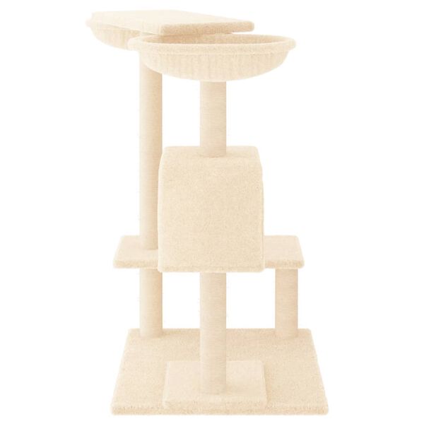 vidaXL Cat Tree with Scratching Posts Cream 82 cm